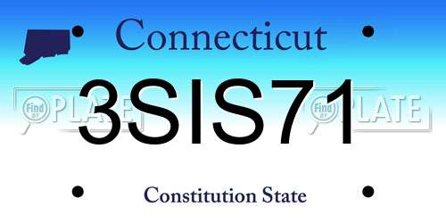 3SIS71 Connecticut License Plate