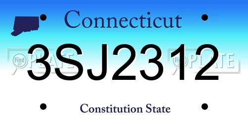 3SJ2312 Connecticut License Plate