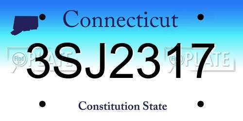3SJ2317 Connecticut License Plate