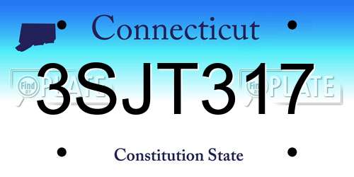 3SJT317 Connecticut License Plate