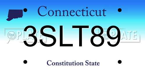 3SLT89 Connecticut License Plate
