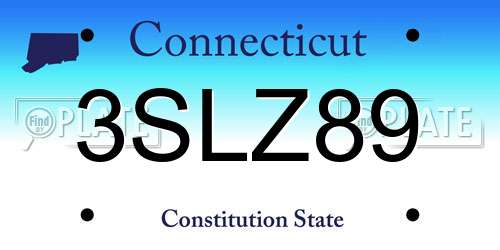 3SLZ89 Connecticut License Plate