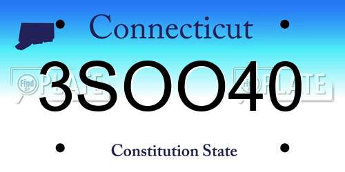3SOO40 Connecticut License Plate