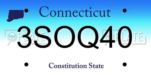 3SOQ40 Connecticut License Plate