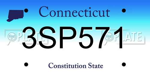 3SP571 Connecticut License Plate