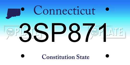 3SP871 Connecticut License Plate