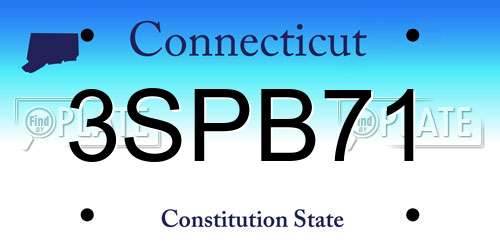 3SPB71 Connecticut License Plate