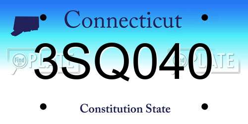 3SQ040 Connecticut License Plate
