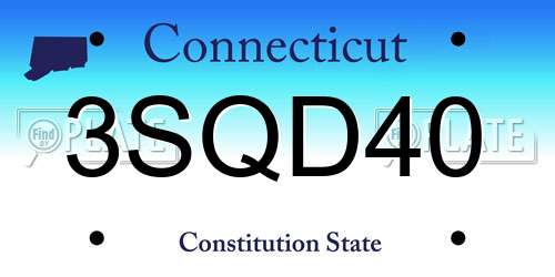 3SQD40 Connecticut License Plate