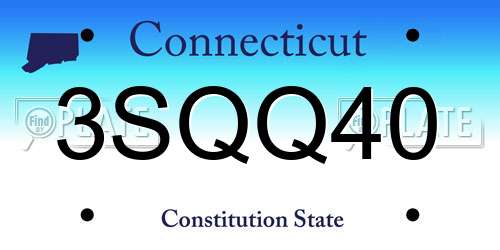 3SQQ40 Connecticut License Plate