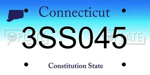 3SS045 Connecticut License Plate