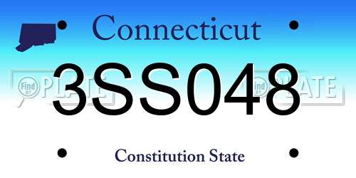 3SS048 Connecticut License Plate