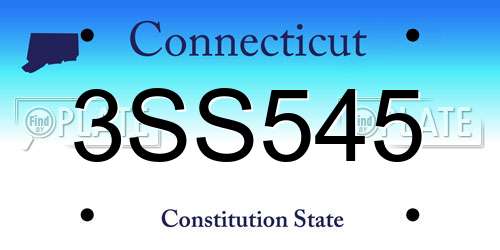 3SS545 Connecticut License Plate