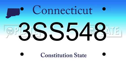 3SS548 Connecticut License Plate