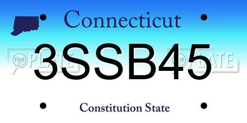 3SSB45 Connecticut License Plate