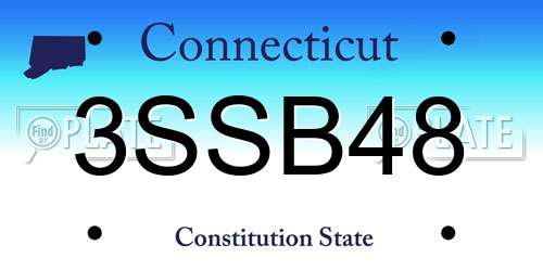 3SSB48 Connecticut License Plate