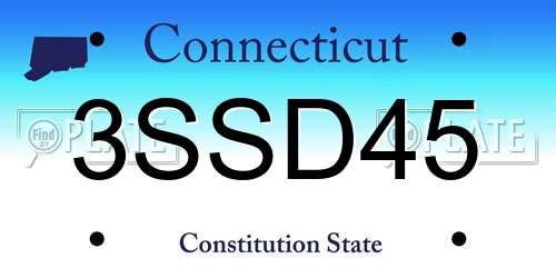 3SSD45 Connecticut License Plate