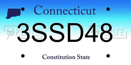 3SSD48 Connecticut License Plate