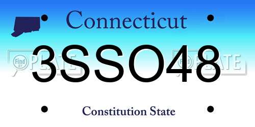 3SSO48 Connecticut License Plate