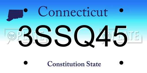 3SSQ45 Connecticut License Plate