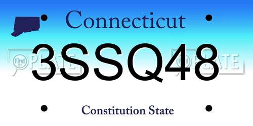 3SSQ48 Connecticut License Plate