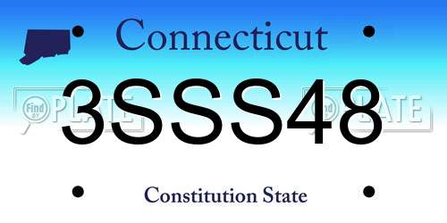 3SSS48 Connecticut License Plate