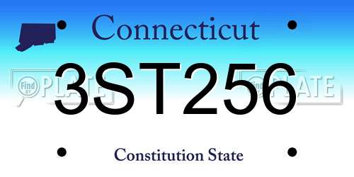 3ST256 Connecticut License Plate