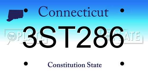 3ST286 Connecticut License Plate
