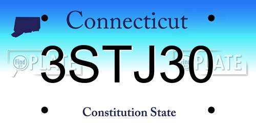 3STJ30 Connecticut License Plate