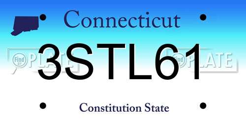 3STL61 Connecticut License Plate