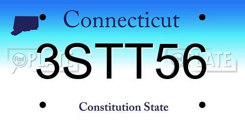 3STT56 Connecticut License Plate