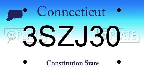 3SZJ30 Connecticut License Plate