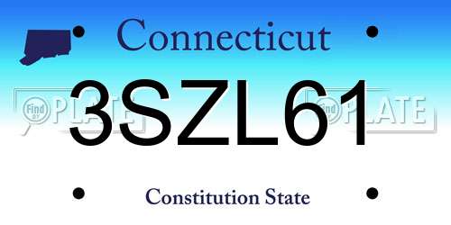 3SZL61 Connecticut License Plate
