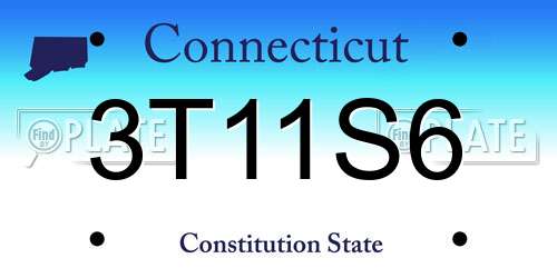 3T11S6 Connecticut License Plate