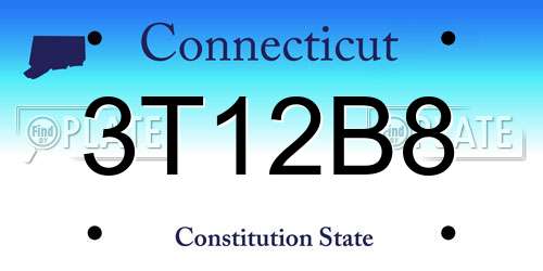 3T12B8 Connecticut License Plate