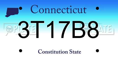 3T17B8 Connecticut License Plate