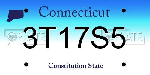3T17S5 Connecticut License Plate