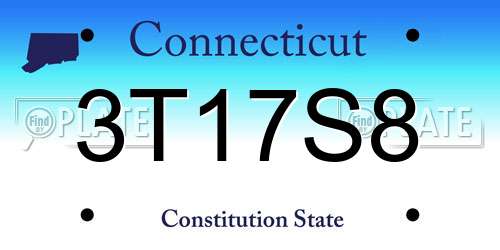 3T17S8 Connecticut License Plate