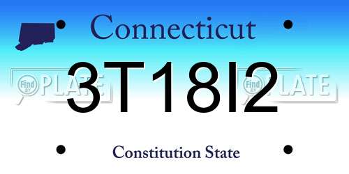 3T18I2 Connecticut License Plate