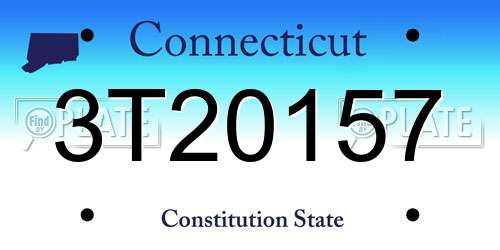 3T20157 Connecticut License Plate