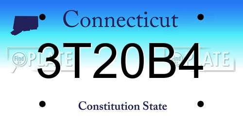 3T20B4 Connecticut License Plate