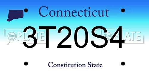3T20S4 Connecticut License Plate