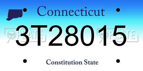 3T28015 Connecticut License Plate