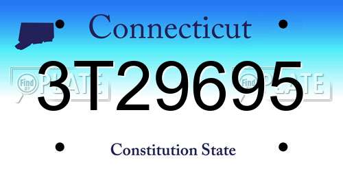 3T29695 Connecticut License Plate
