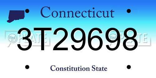 3T29698 Connecticut License Plate
