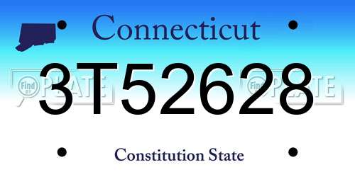 3T52628 Connecticut License Plate