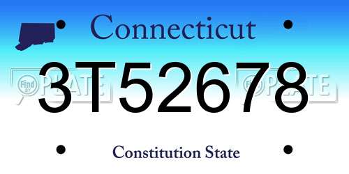3T52678 Connecticut License Plate