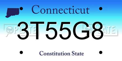 3T55G8 Connecticut License Plate