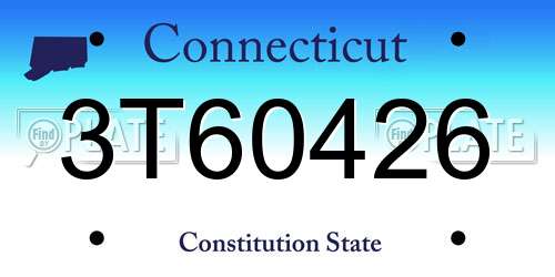 3T60426 Connecticut License Plate