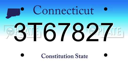 3T67827 Connecticut License Plate
